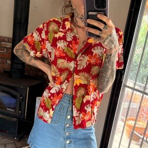 Vintage Hawaiian aloha button down tee shirt
